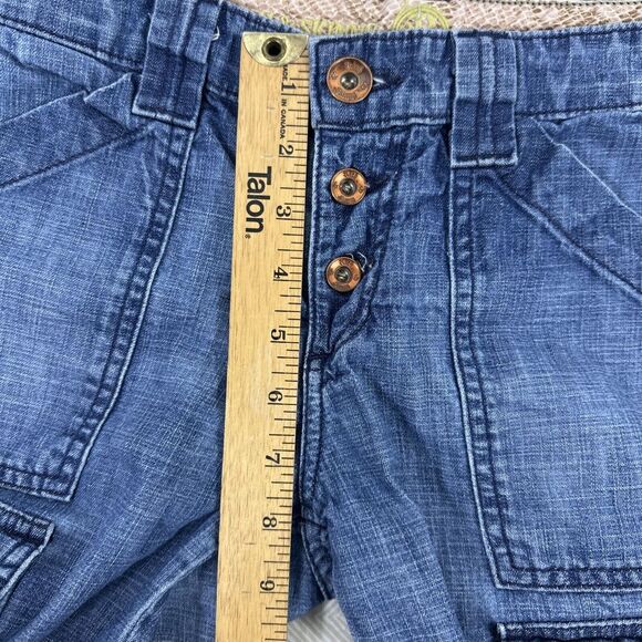 Rich & Skinny Jeans Womens 28 Blue Bootcut Mid Rise Denim Button Fly Flap Pocket - Picture 3 of 13